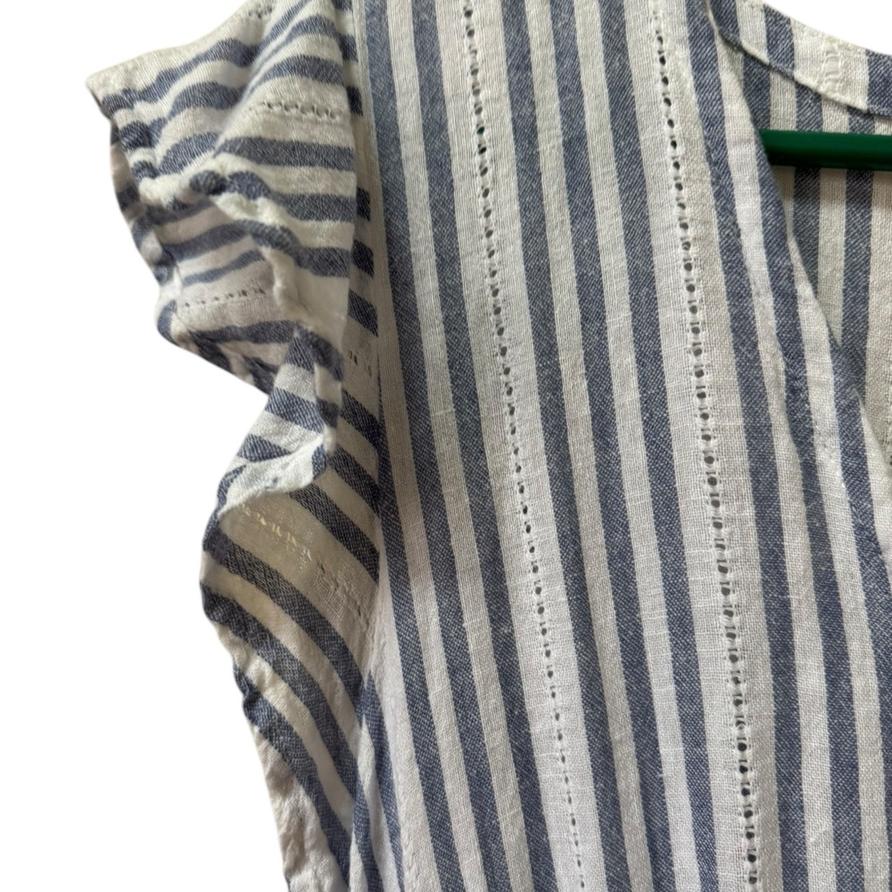 Rails Tara Flutter Sleeve Pullover Blue And White… - image 8